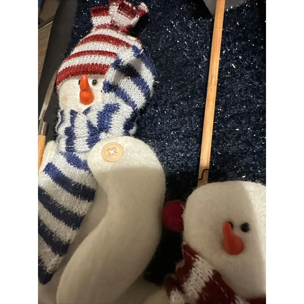 Lot of 4 3D Snowman Sleigh Bird House Christmas Stockings Penguin EUC